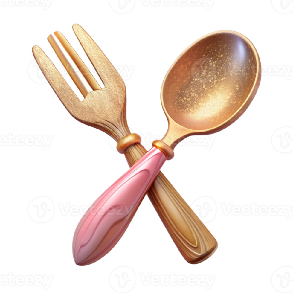 wonderful creative Wooden Spoon and Fork Cutout for Rustic Menu Designs high resolution png