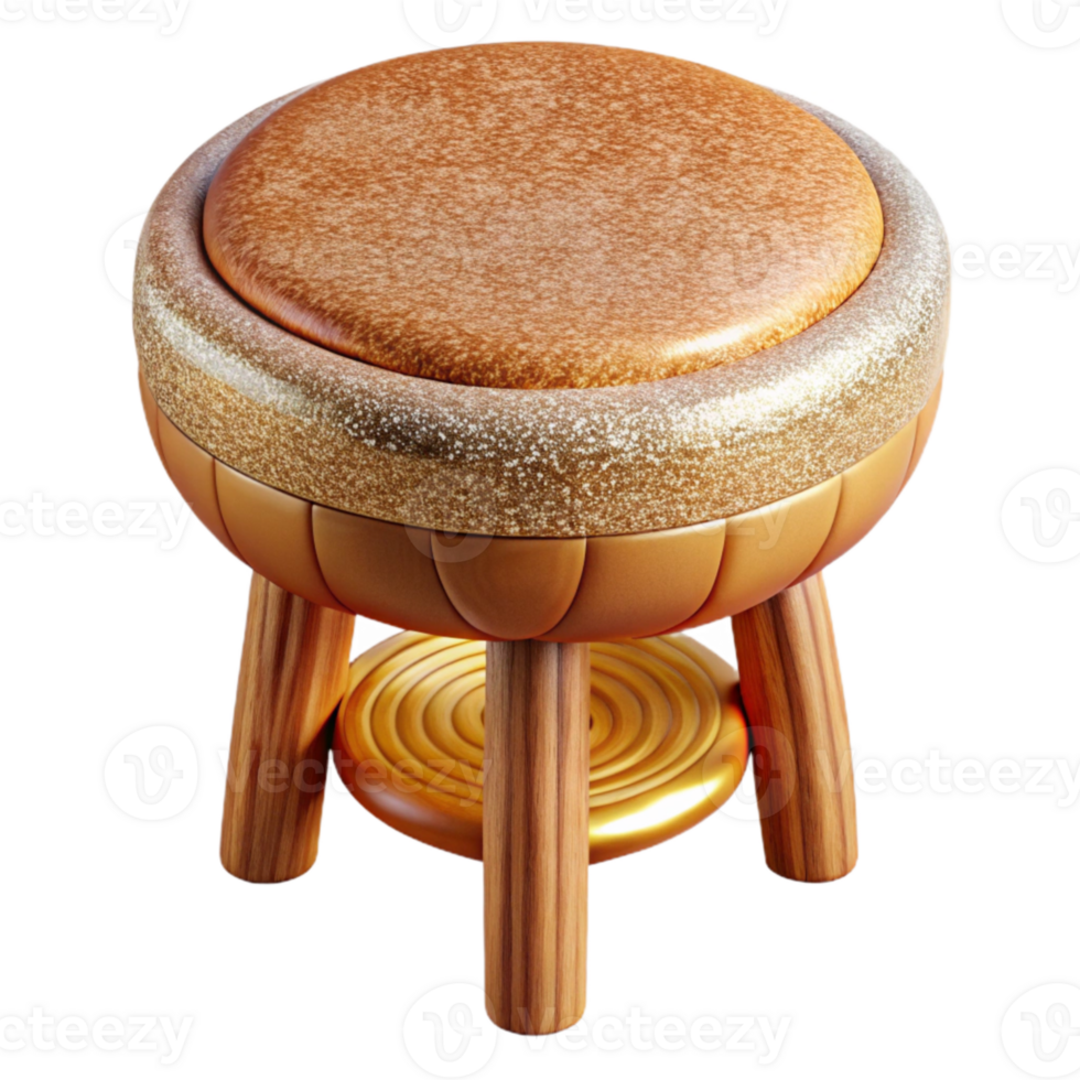 serene creative Wooden Stool Cutout Home Decor Furniture detailed png
