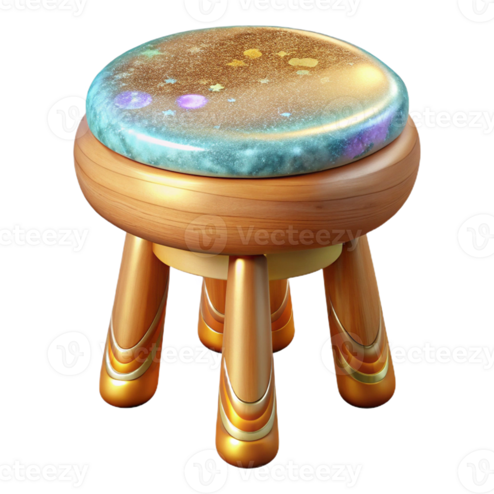 beautiful abstract Wooden Stool Cutout Home Decor Furniture detailed png