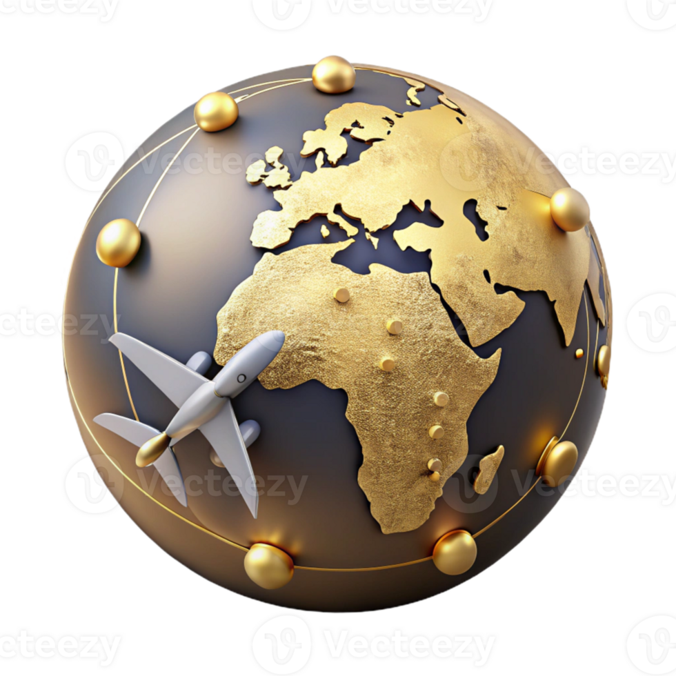extraordinary artistic World Map with Airplane Routes Isolated for Travel Agencies professional png