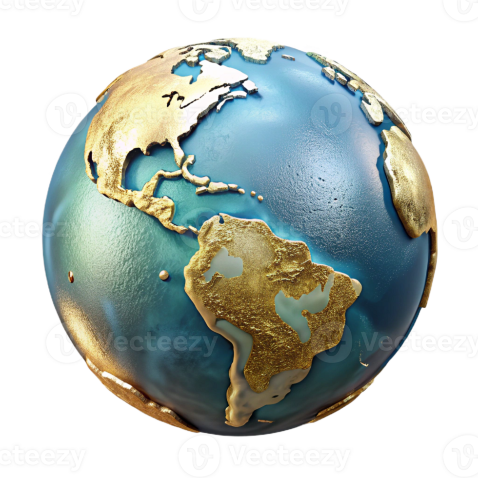 vibrant traditional World Map with Continents and Oceans Isolated for Educational Graphics professional png