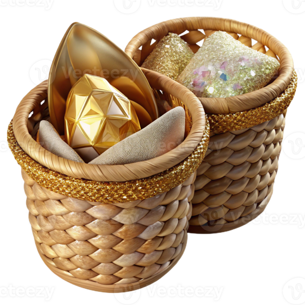 dramatic vintage Woven Storage Baskets Transparent Background Home Organization high resolution png