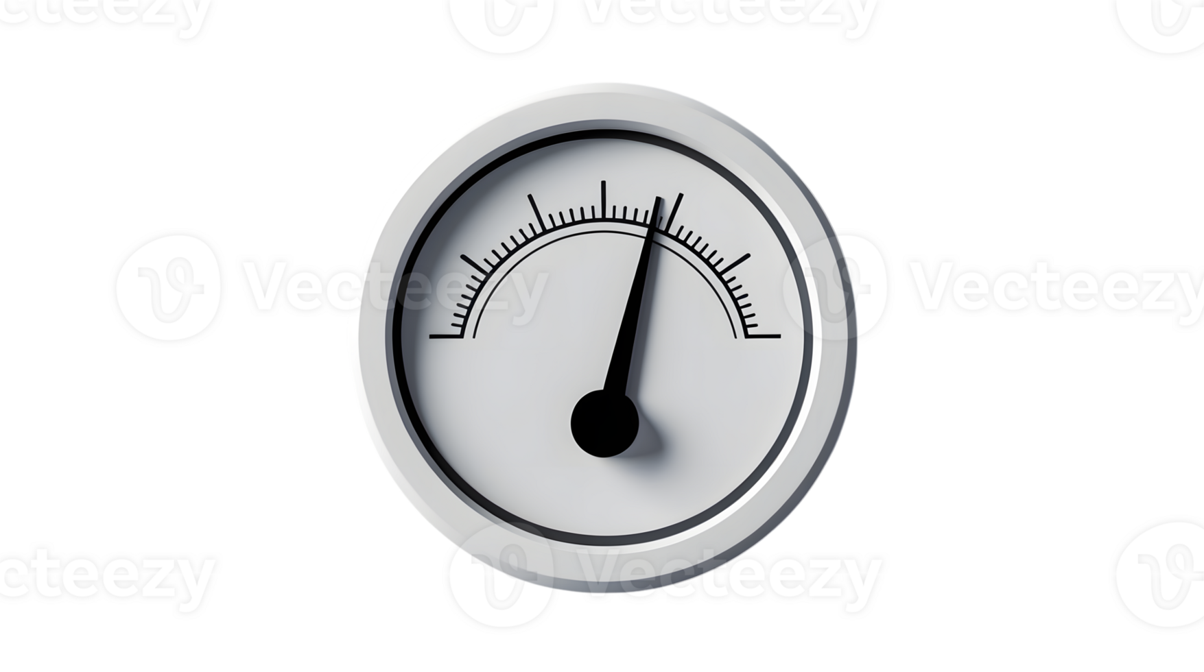White Analog Gauge Meter, Modern Minimalist Design, Measurement Indicator, 3D Render png