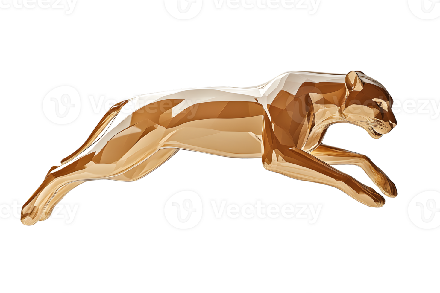 Geometric Art of a Leaping Feline Abstract Animal Design Modern Wildlife Illustration Digita png