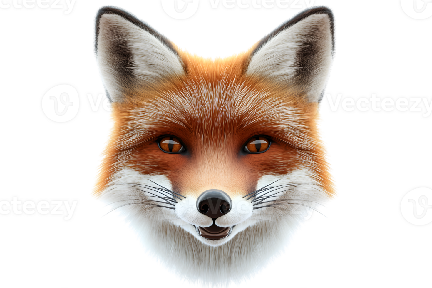 Closeup portrait of a red fox wildlife animal face furry mammal head png