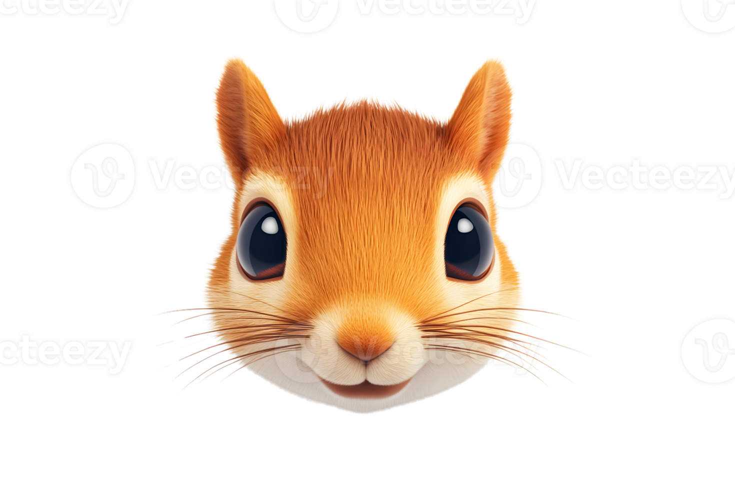 Cute Squirrel Portrait Adorable Animal Face Cartoon Character Wildlife Illustration Furry C png