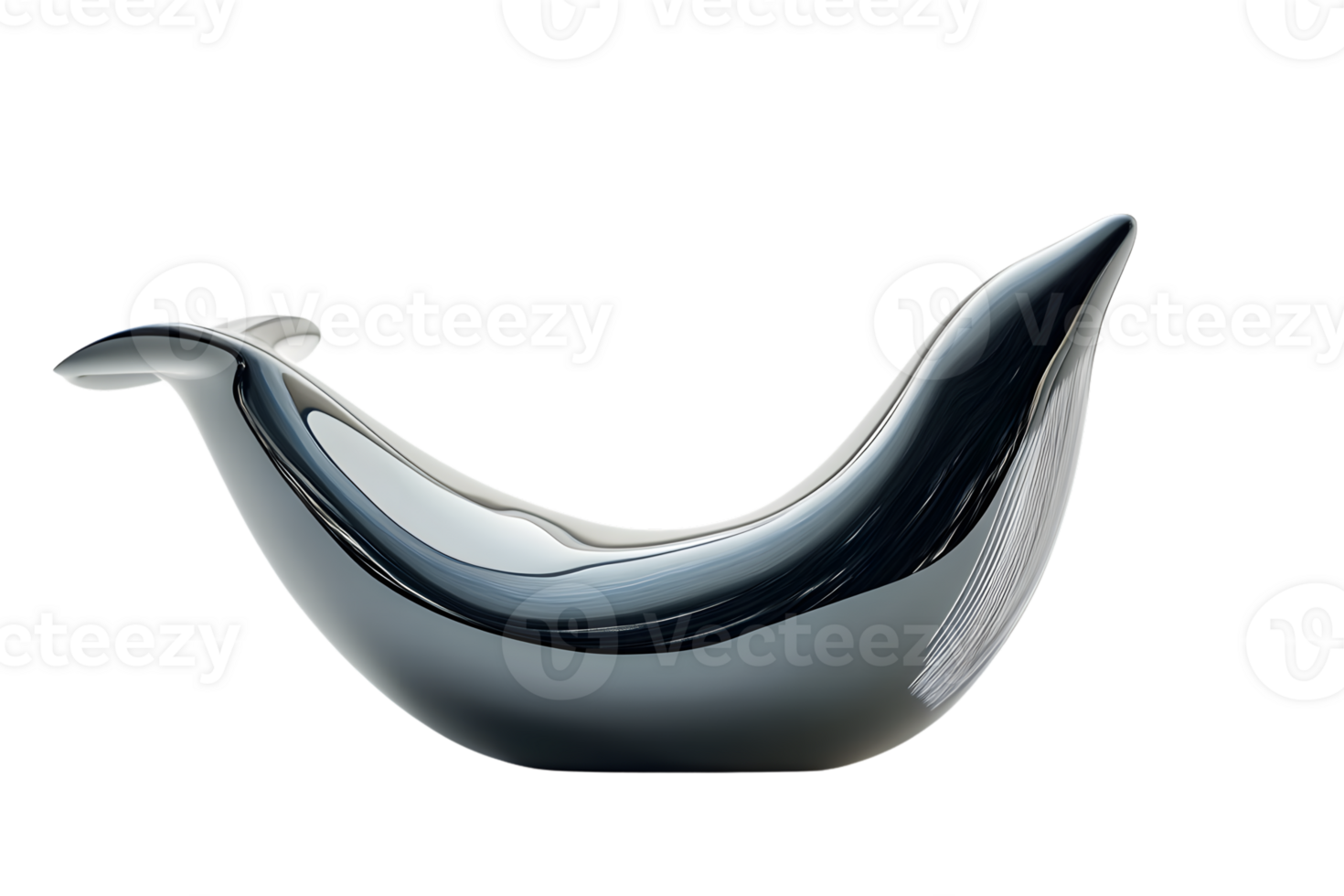 Abstract Sculpture of a Whale Tail in Motion Modern Art Design Minimalist Style Black Backgr png