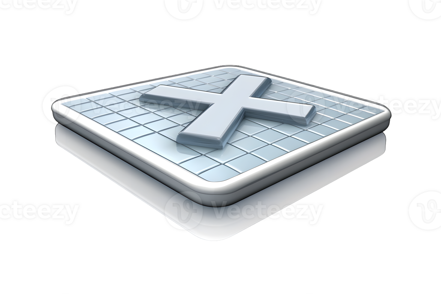 3D Cross Symbol on Grid Background Modern Design for Religion Spirituality and Faith Concept png
