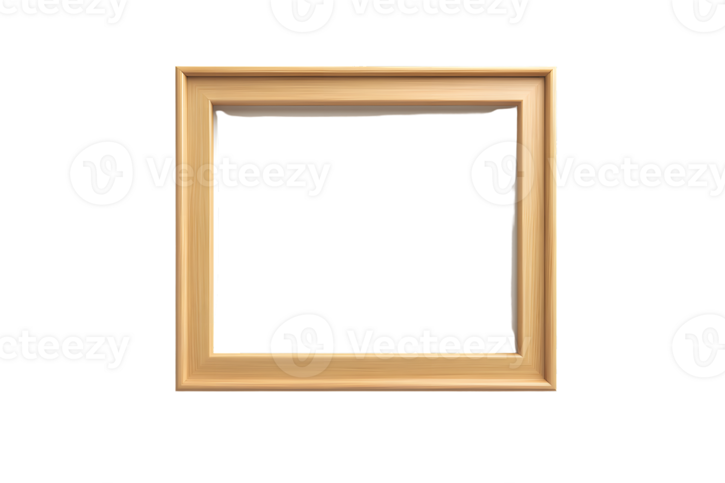 Empty Wooden Picture Frame with Transparent Background for Creative Projects png