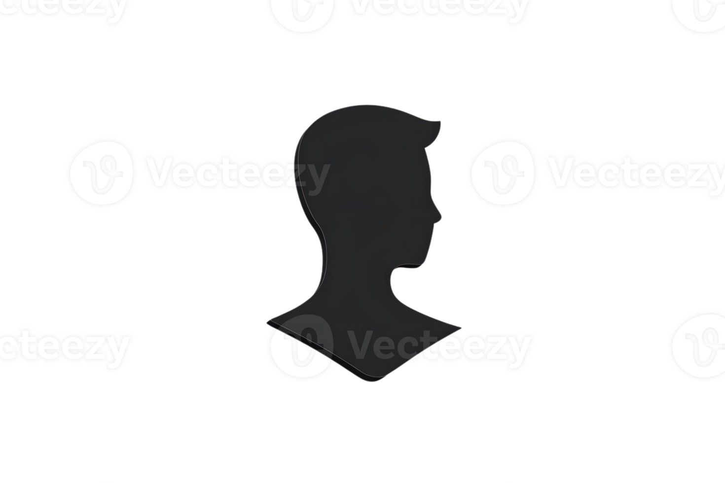Silhouette Profile Icon Minimalist Human Head Side View for User Interface Design and Placehol png