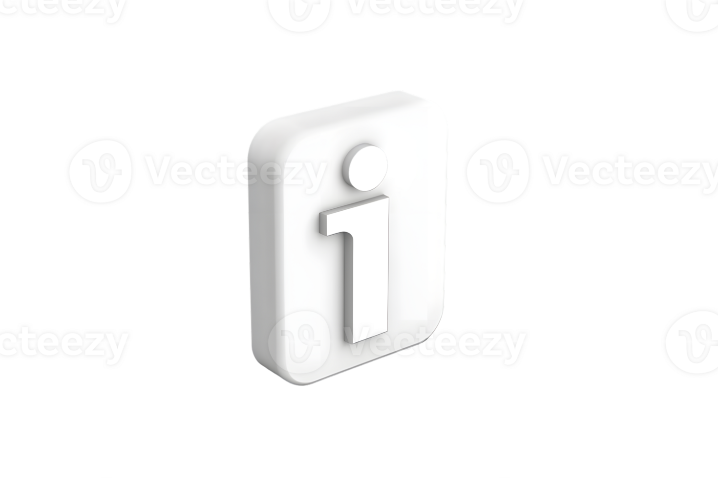 Information Icon on Black Background 3D Rendered White Information Symbol for Websites App png