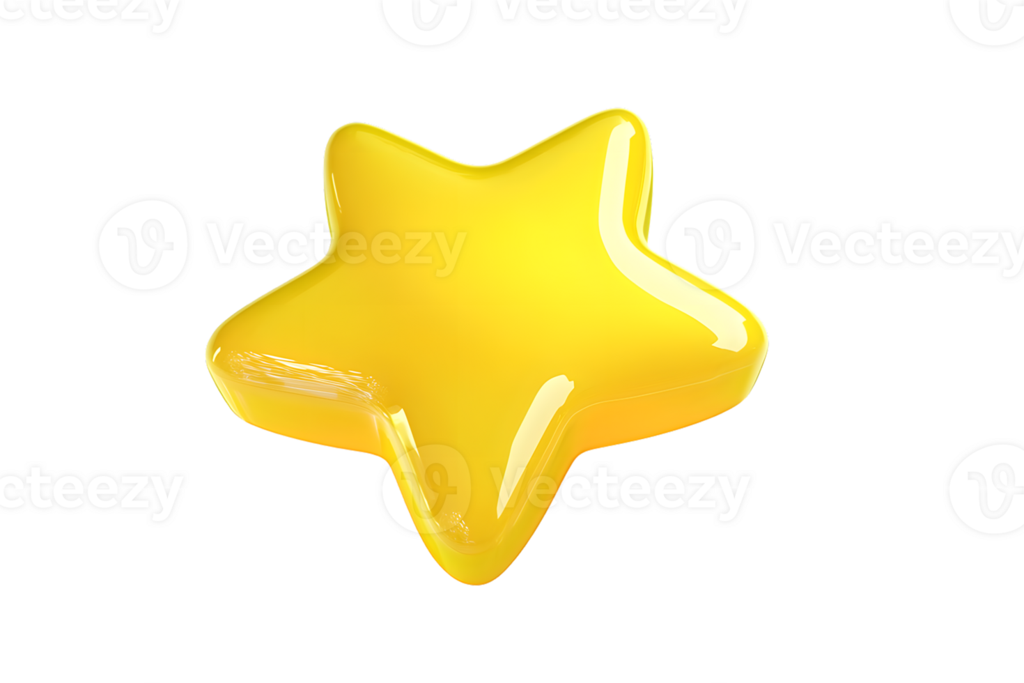 Shiny Yellow Star Icon with Glossy Finish for Design Projects png