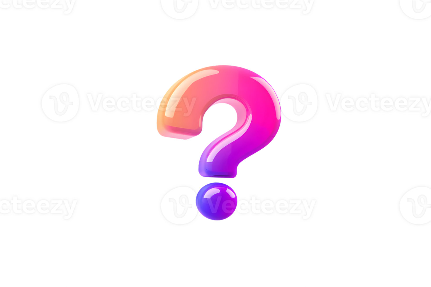 Vibrant Gradient Question Mark Icon with Glossy Finish for Design and Communication Concepts png