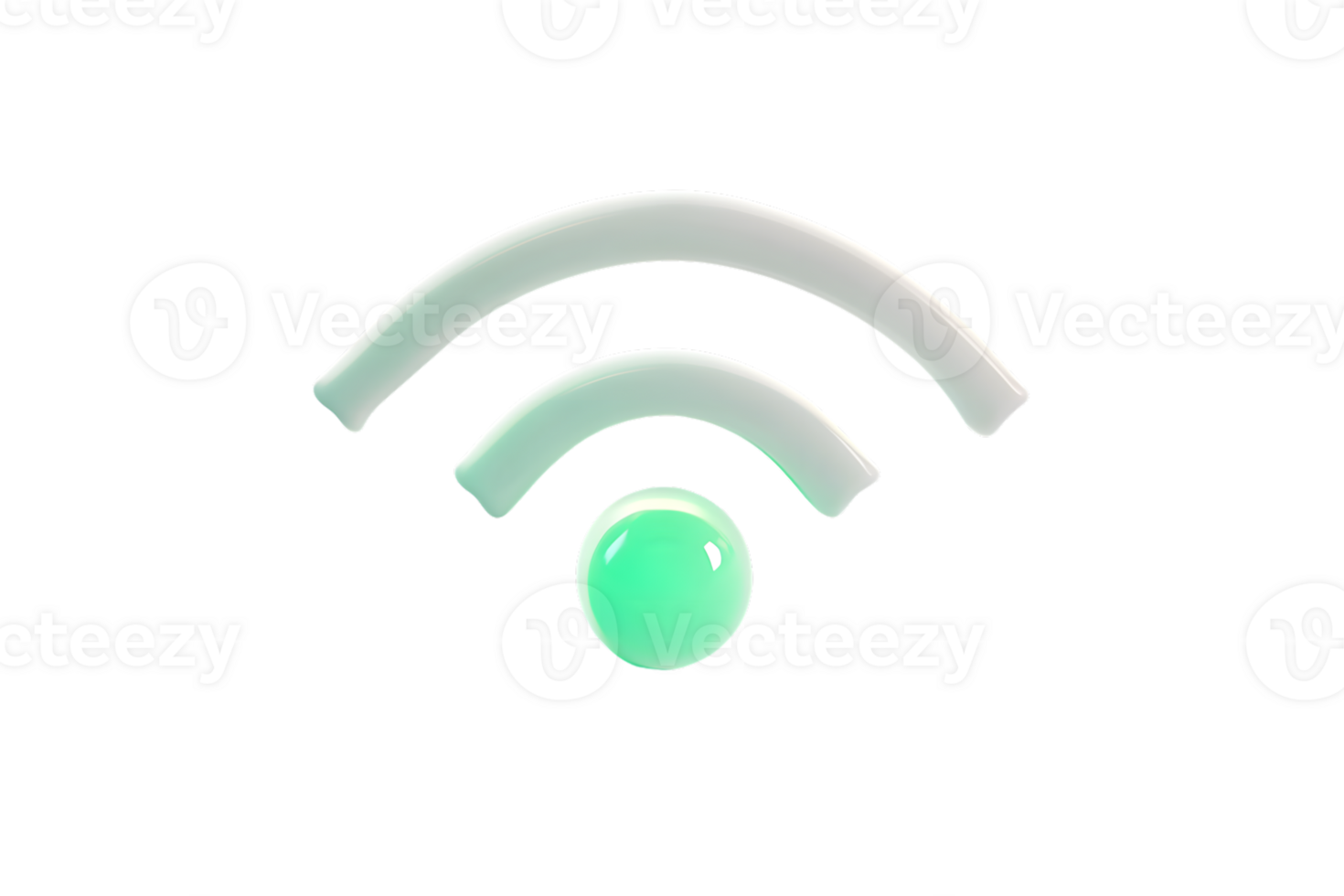 Glowing WiFi Symbol with Green Light Modern Connectivity Icon for Technology and Internet Des png