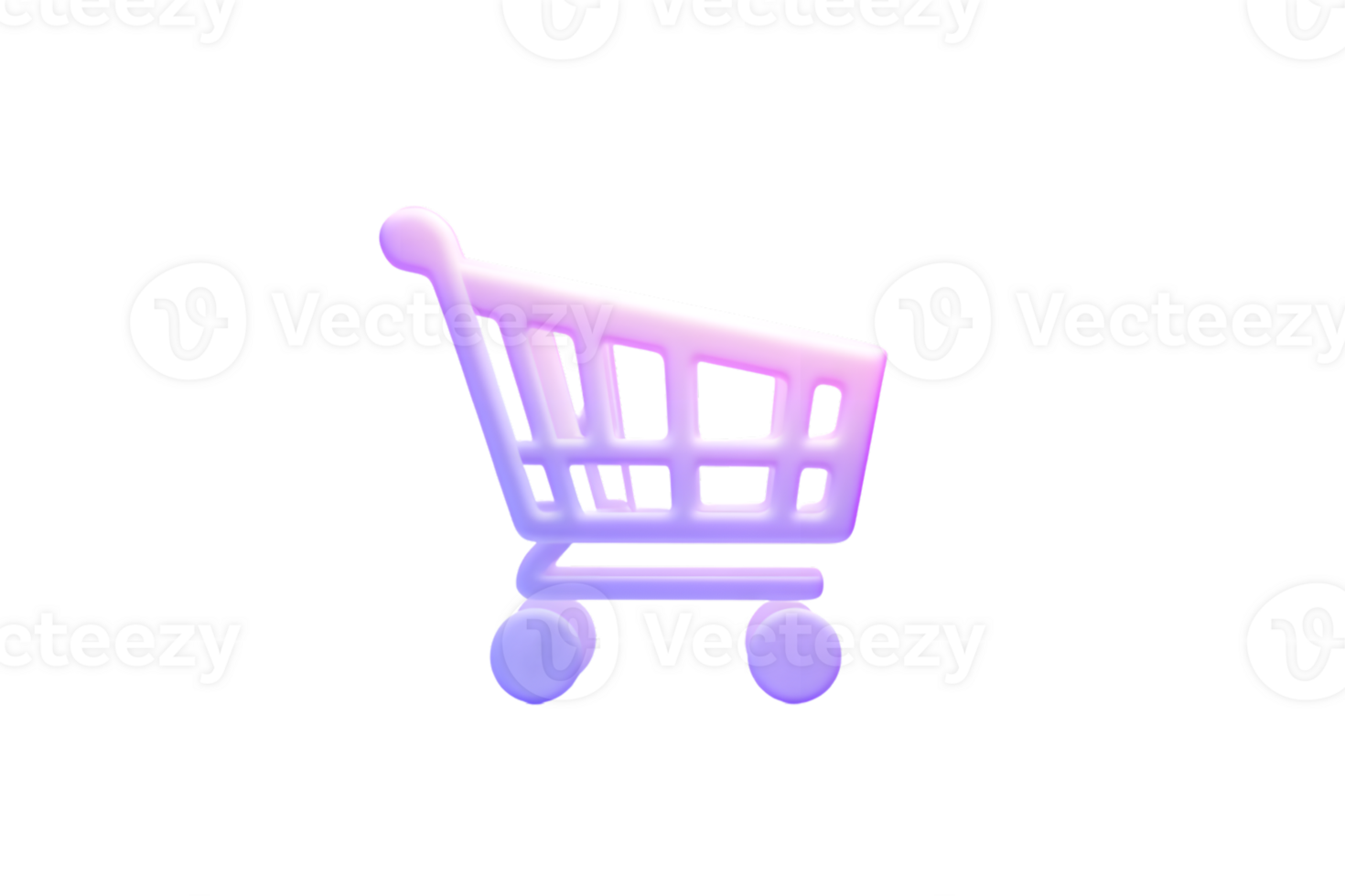 Shopping Cart Icon in Soft Purple Gradient on Black Background for Ecommerce and Retail Design png