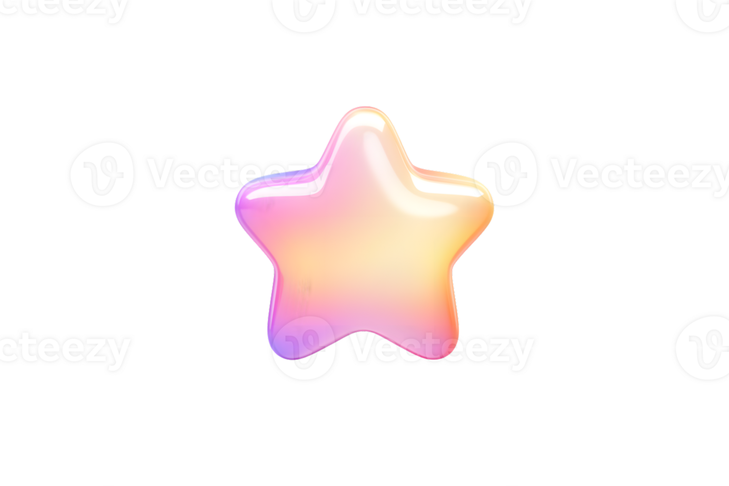 Glowing Star Icon with Gradient Colors for Design Projects png