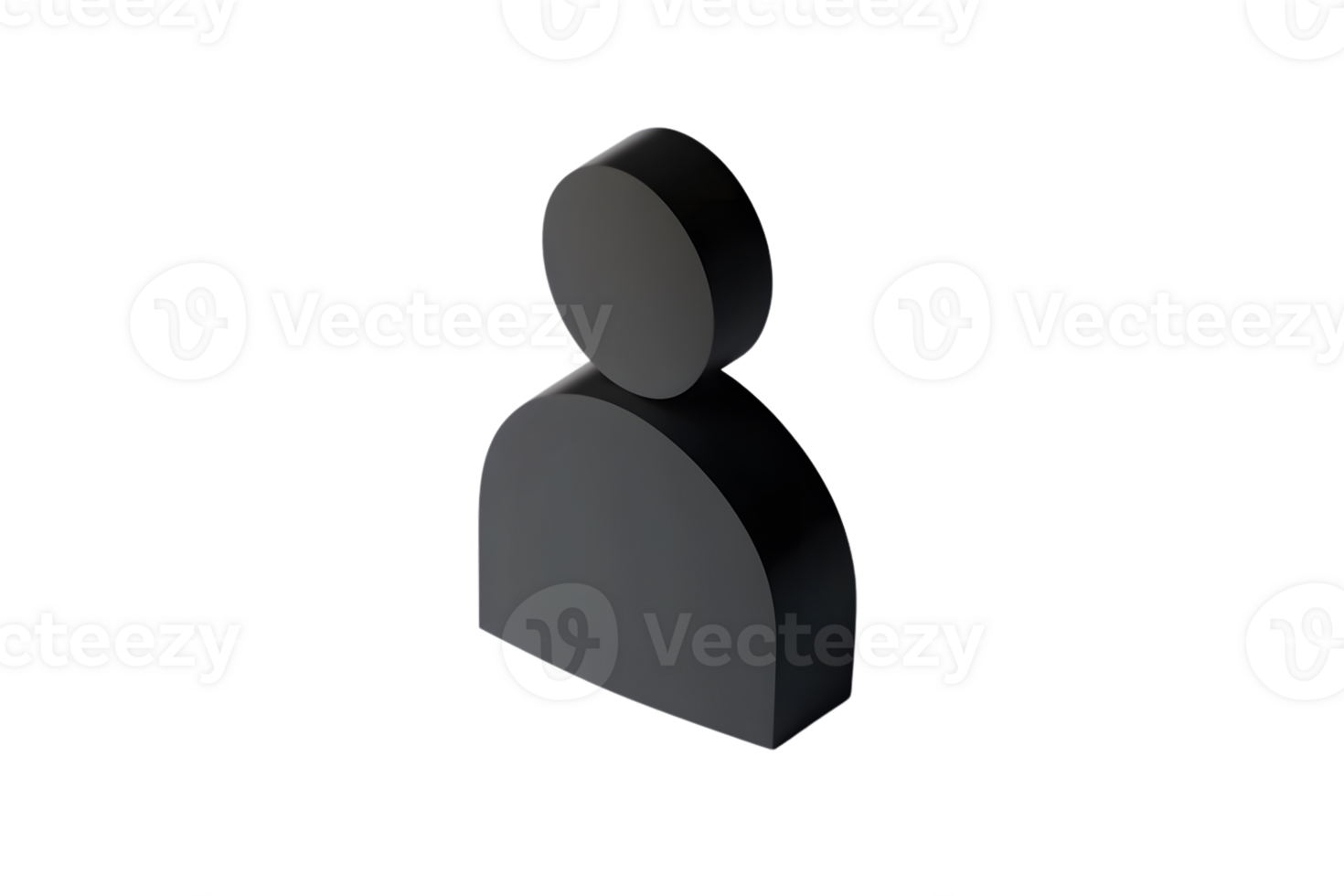 Abstract 3D Human Silhouette Icon Minimalist Design for User Profiles and Interface Elements png