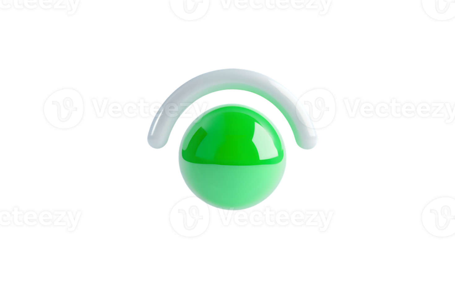 Abstract Green Sphere with Curved Line Modern Design Element for Creative Projects png