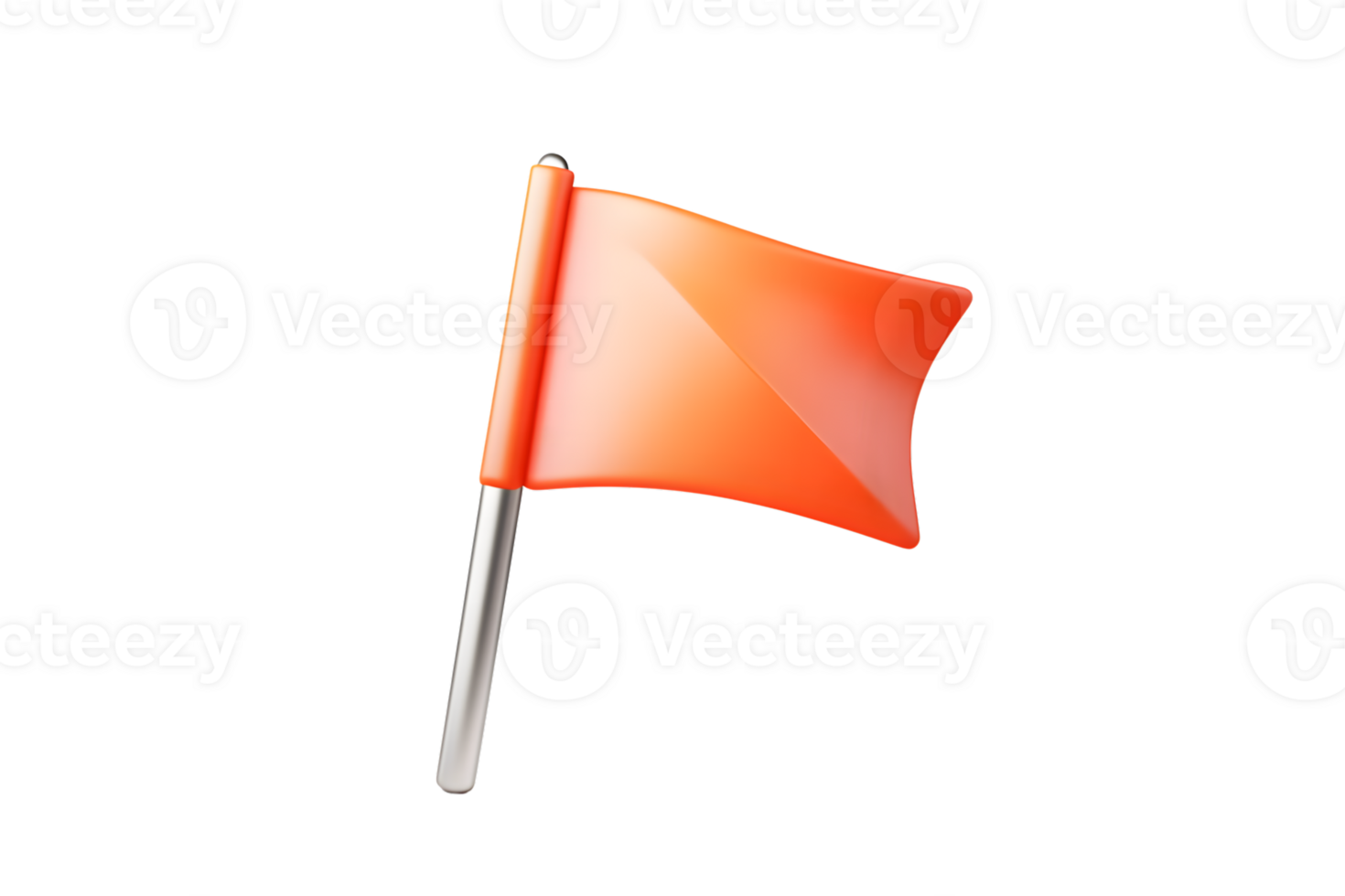 Orange Flag on a Pole Vibrant Signal for Attention Navigation and Marking Purposes in Variou png