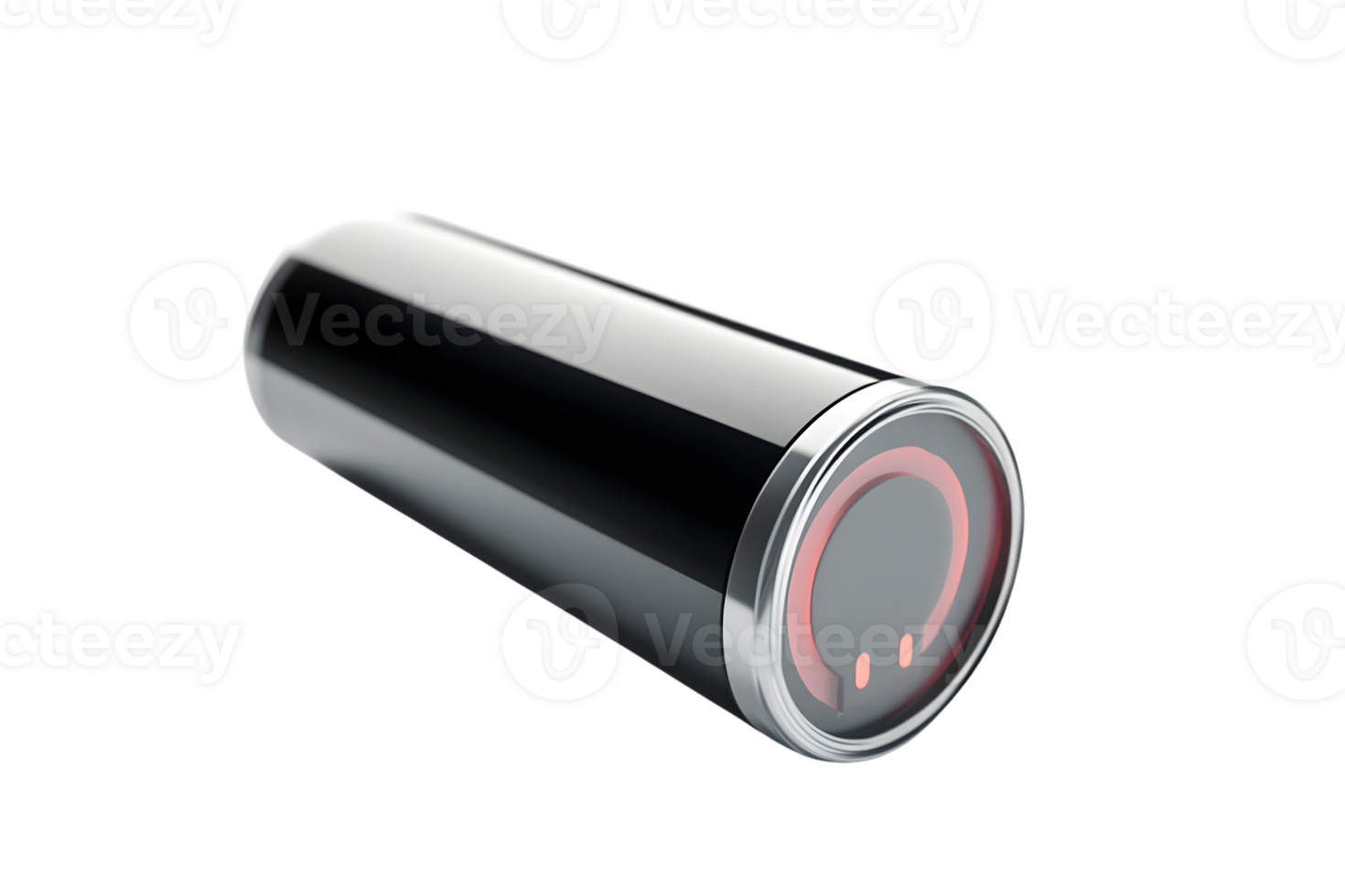 Sleek Cylindrical Object with Red Indicator Light Technology Design and Industrial Concept png