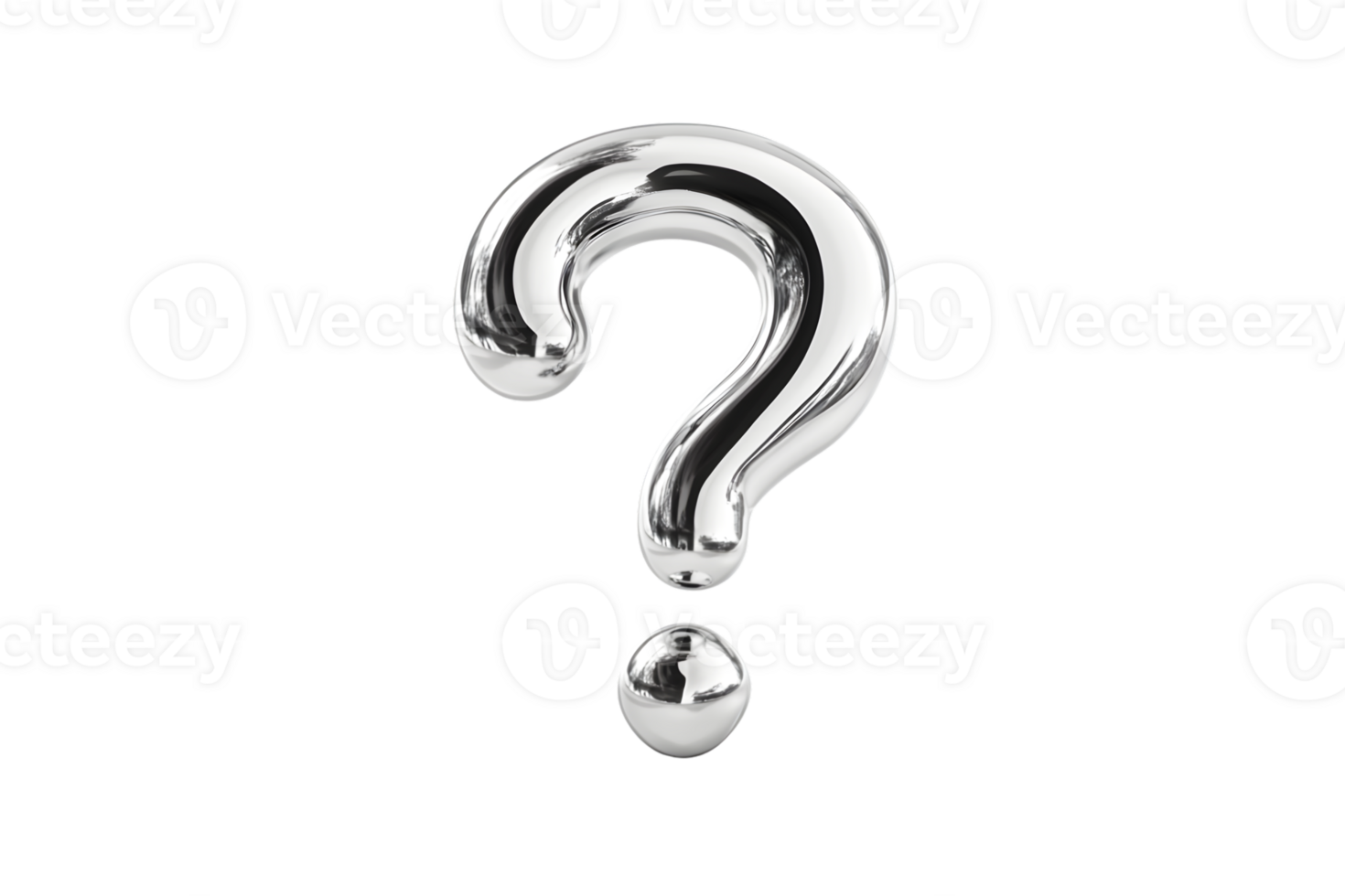 Shiny Question Mark Symbol in 3D Rendered Design Metallic Texture HighQuality Visual for Que png