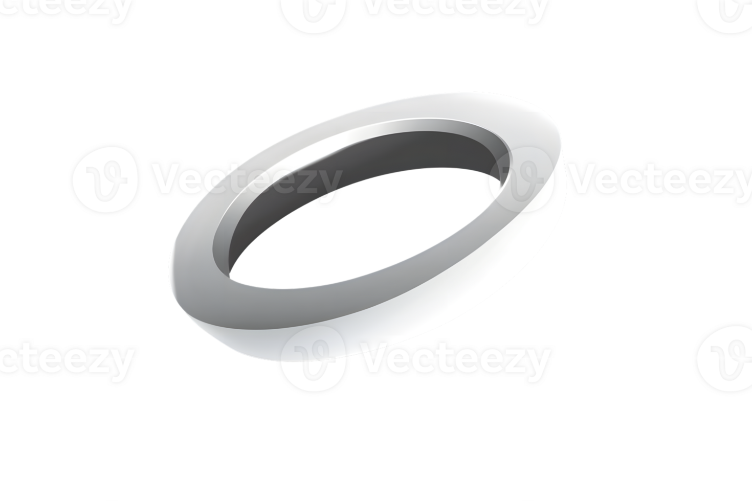 3D Rendered Metallic Ring with Smooth Surface and Modern Design for Industrial Technology or png