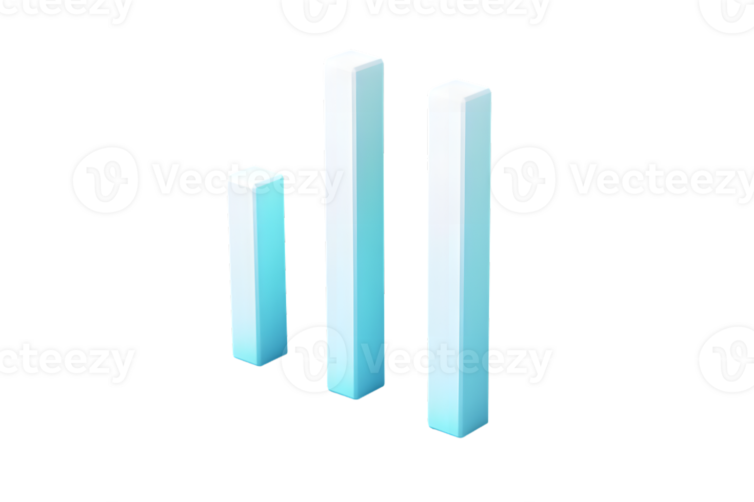 Abstract 3D Columns in Gradient Blue Modern Design Elements for Business and Technology Visual png