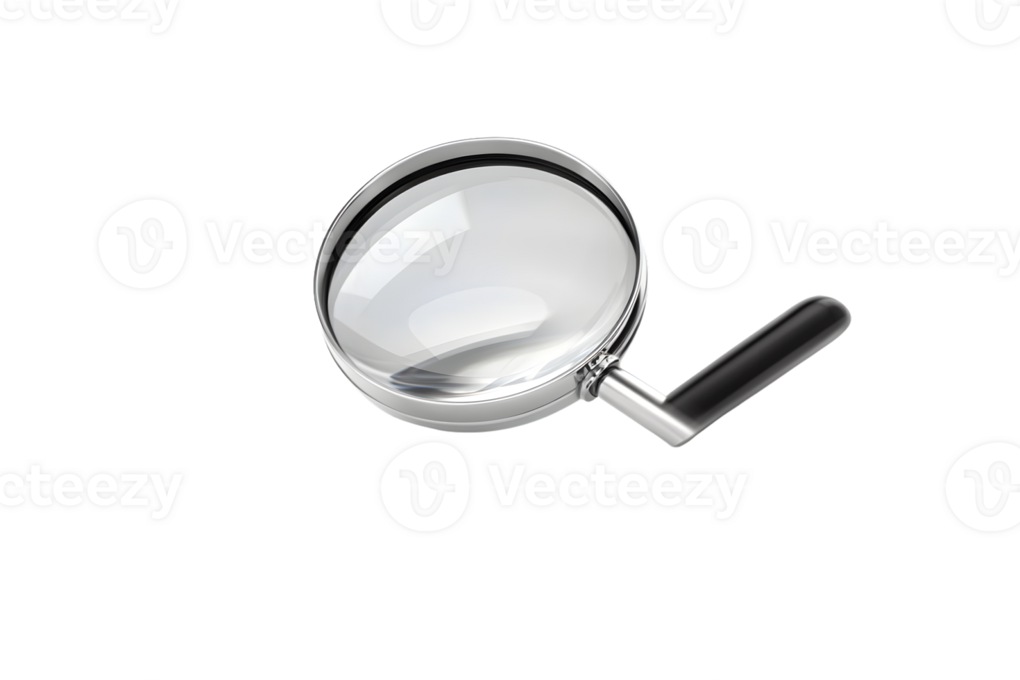 A Magnifying Glass with a Black Handle for Detailed Examination and Investigation png
