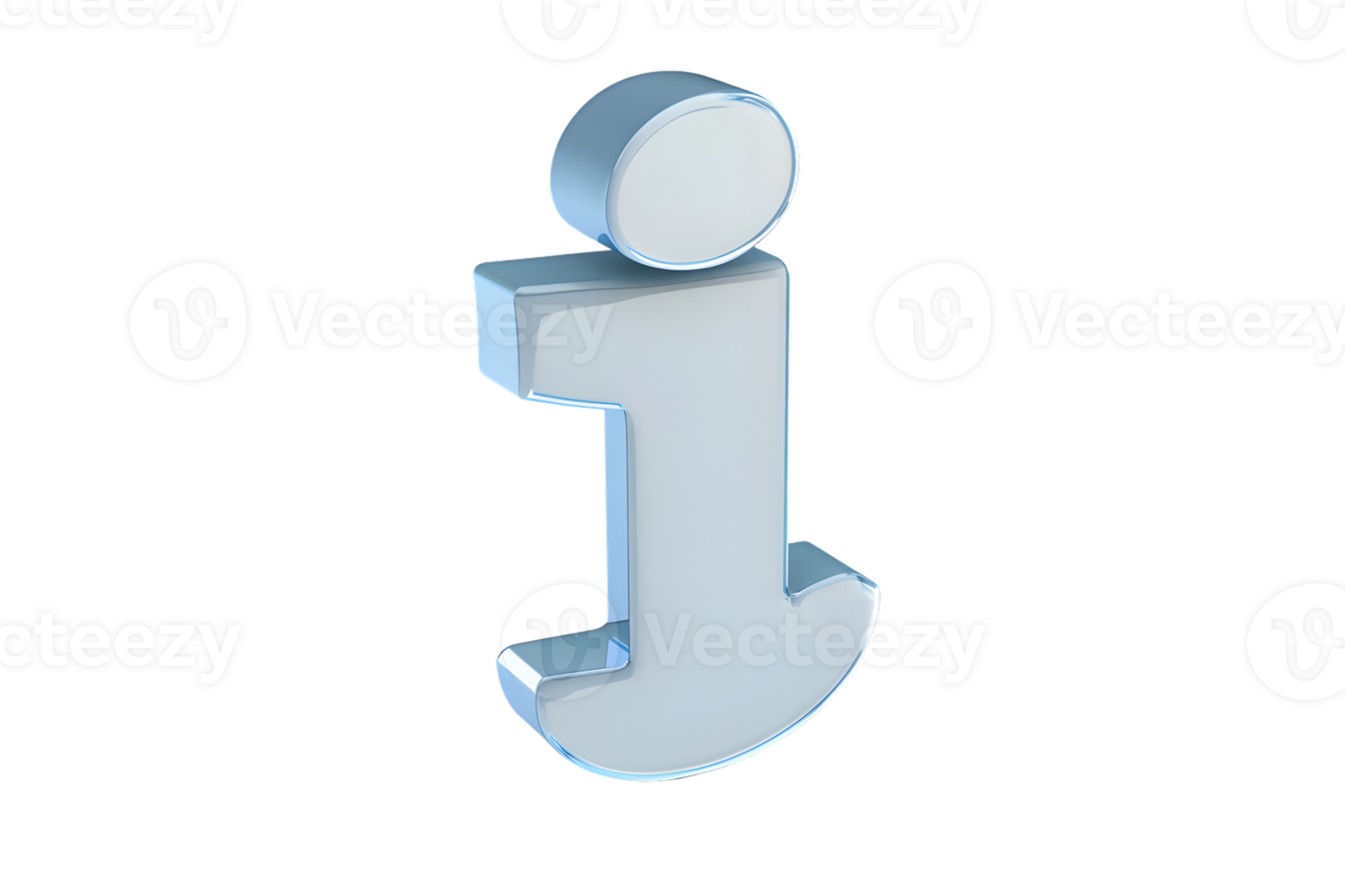 3D Rendered Letter J with Glossy Finish and Dot Ideal for Typography Projects Educational Mat png