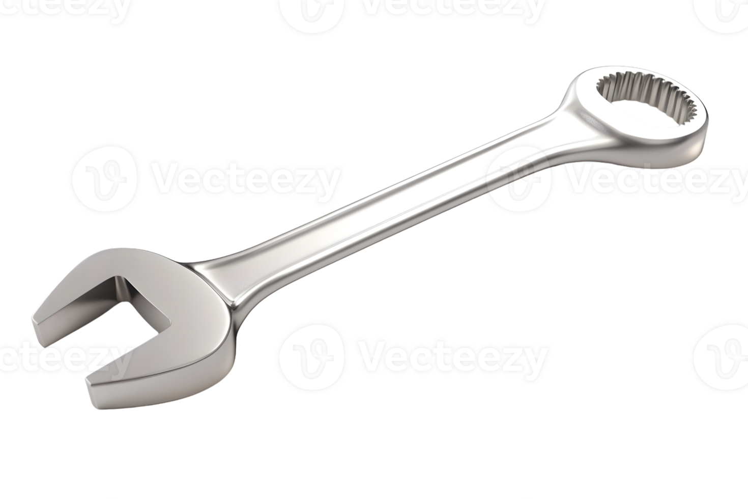 A sleek metallic wrench with a polished finish ideal for mechanical and DIY projects png