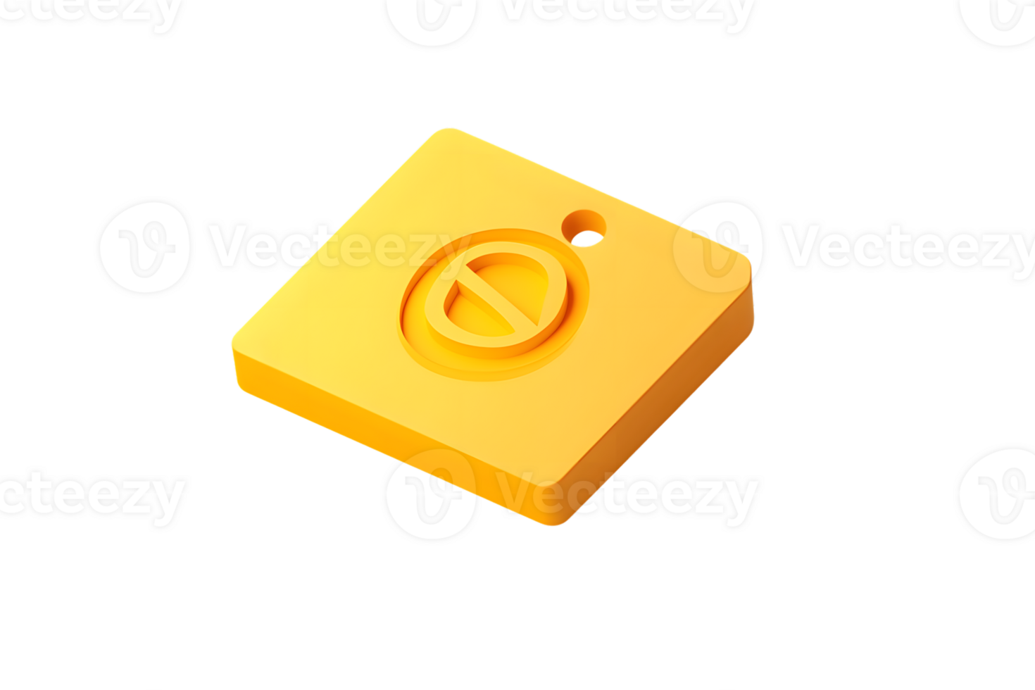 Yellow Prohibition Sign Icon with Circular Symbol and Slot 3D Rendered Object for Safety Warn png