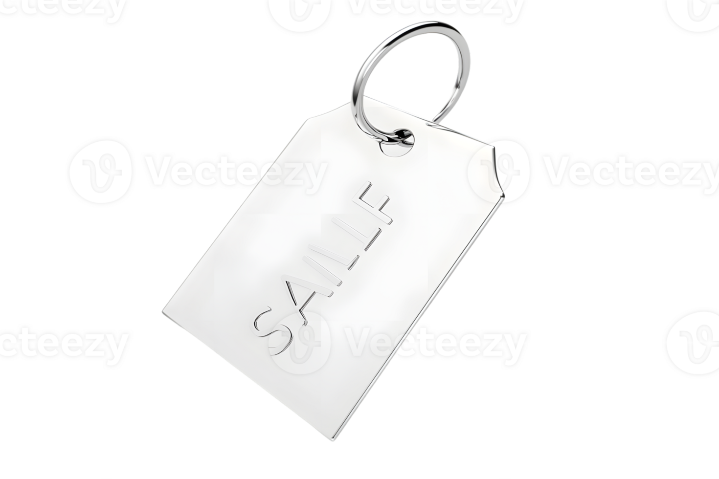 Sale Tag with Key Ring Shiny Metallic Label for Retail Discounts and Promotions png