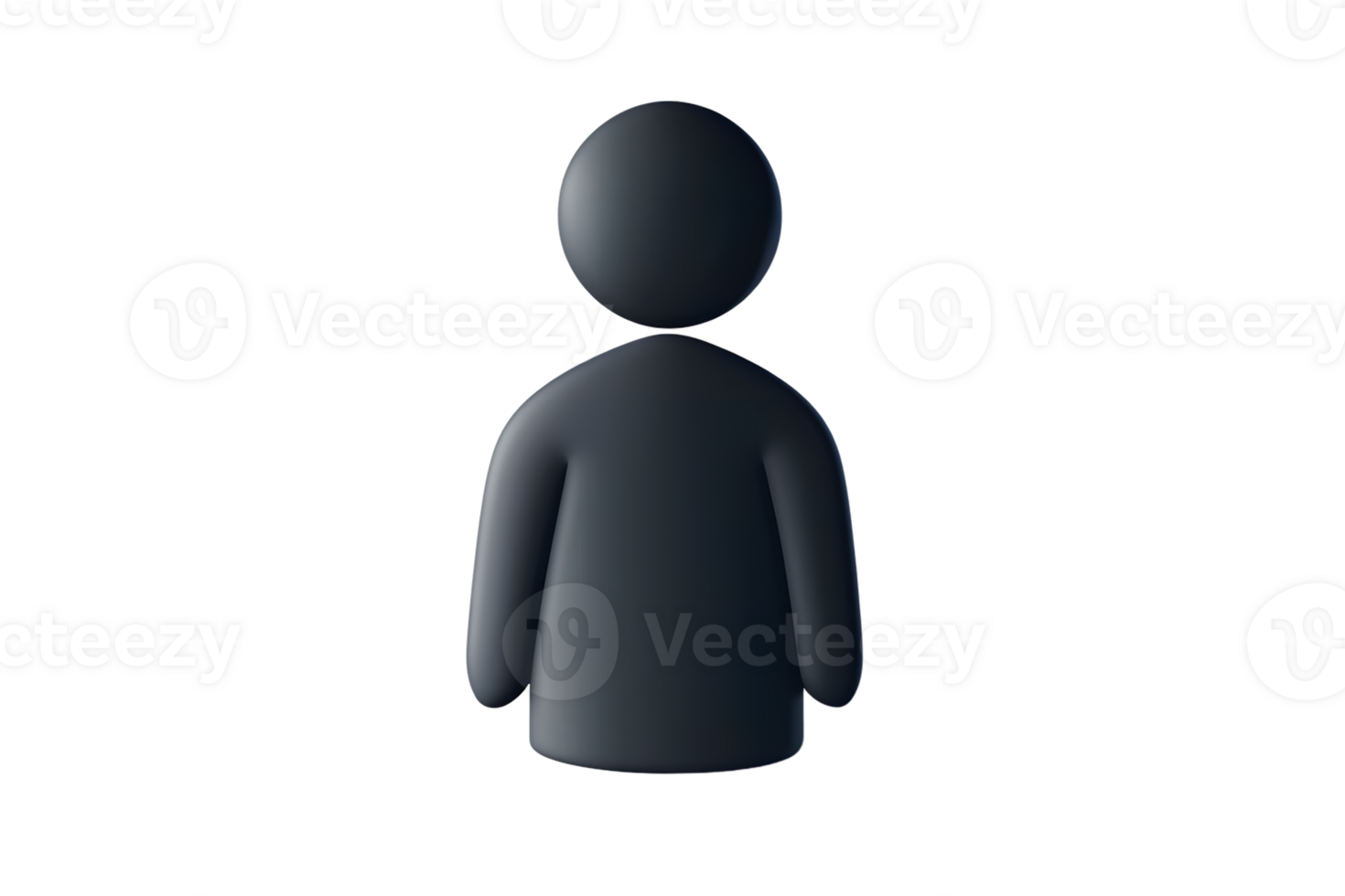 Abstract Human Figure Silhouette in Dark Tone Minimalist Design for User Icons Profiles and png