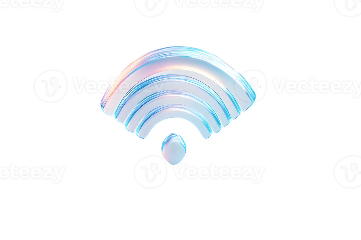 Glowing WiFi Symbol with Futuristic Design for Technology and Connectivity Concepts png