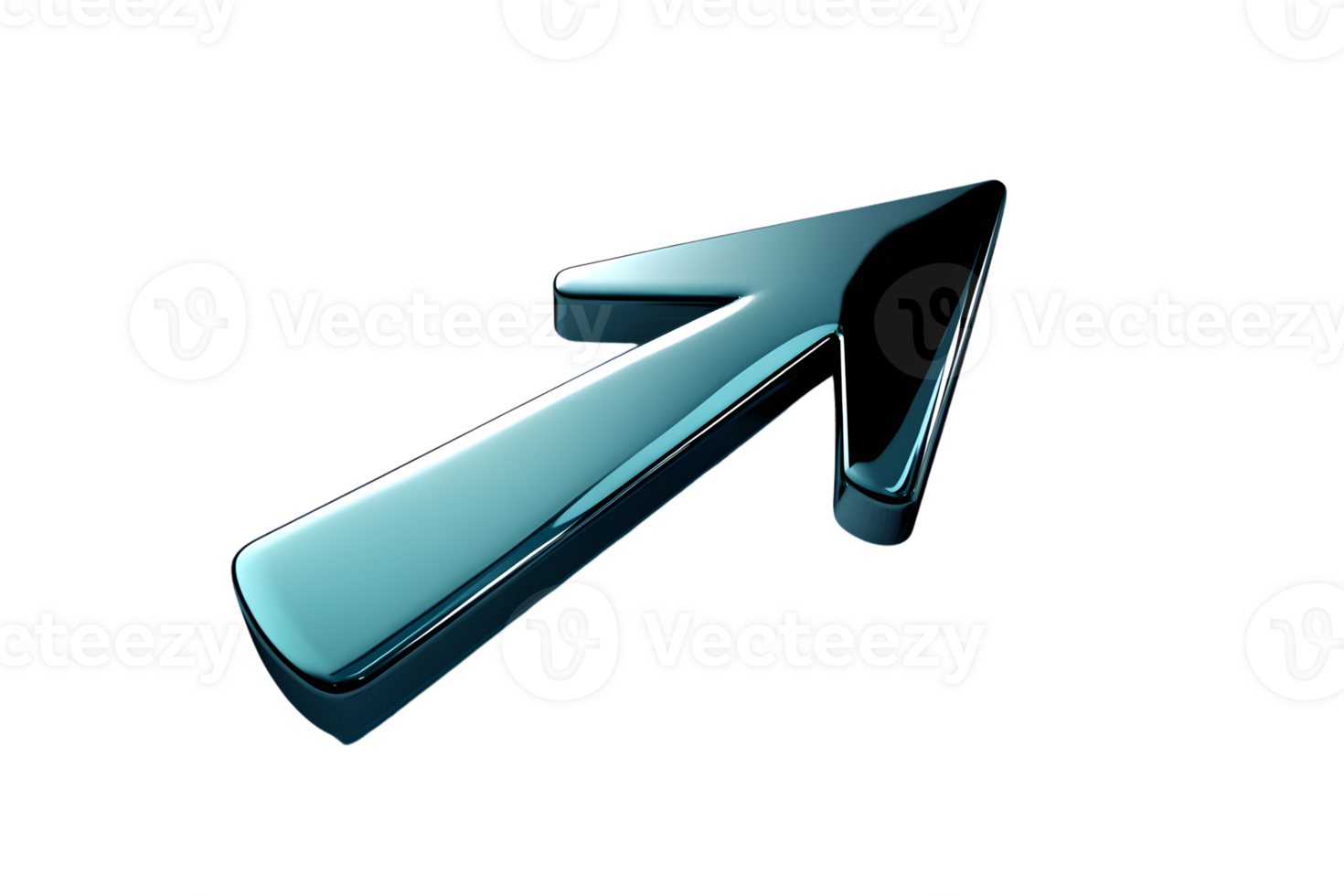 3D Rendered Metallic Arrow Symbolizing Progress and Direction in a Modern Design Style png