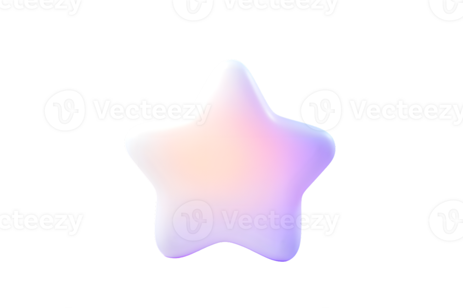 Glowing Star Icon with Gradient Colors for Design Project png