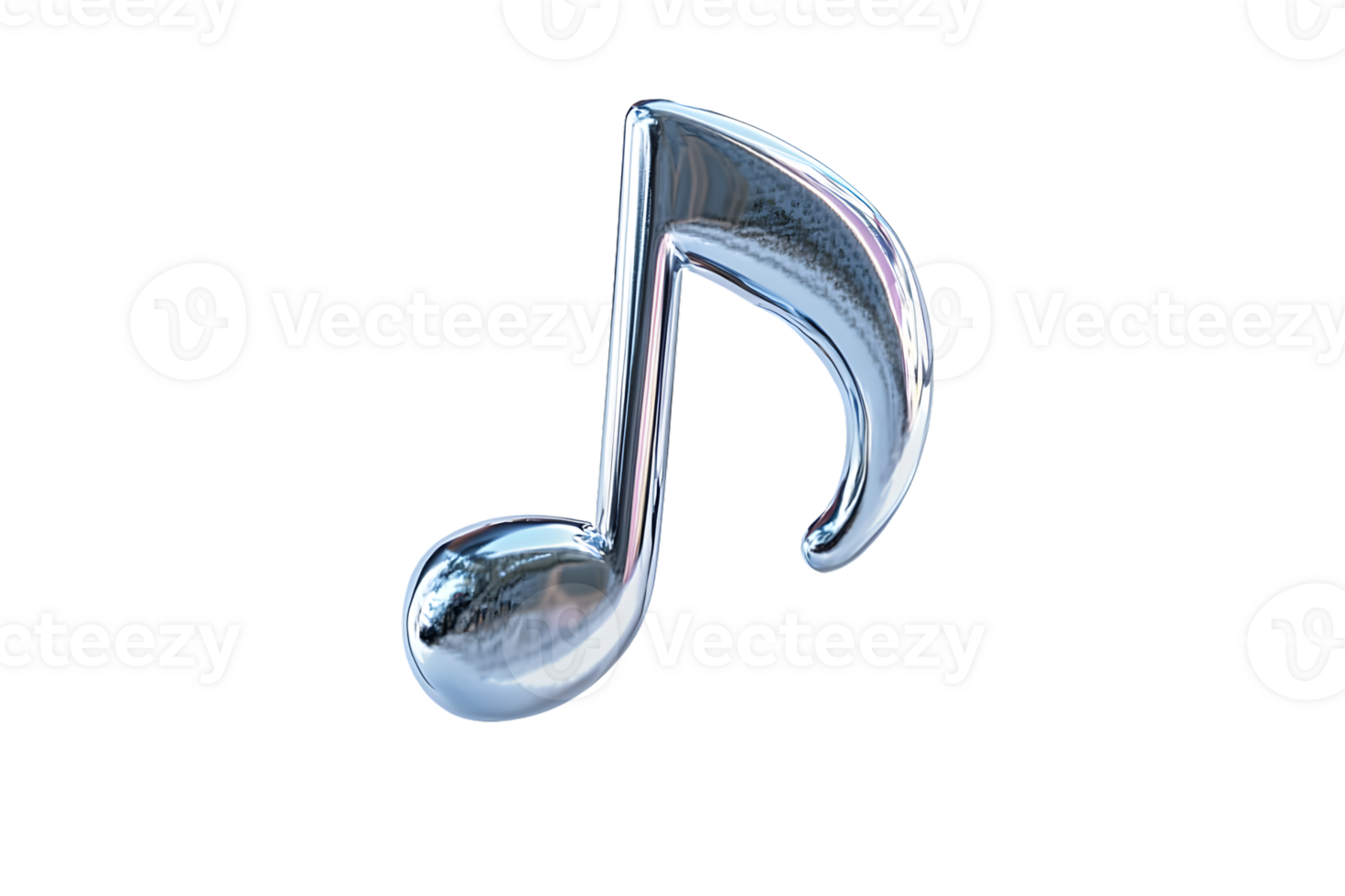 Shiny Metallic Music Note Icon for Design and Artistic Projects png