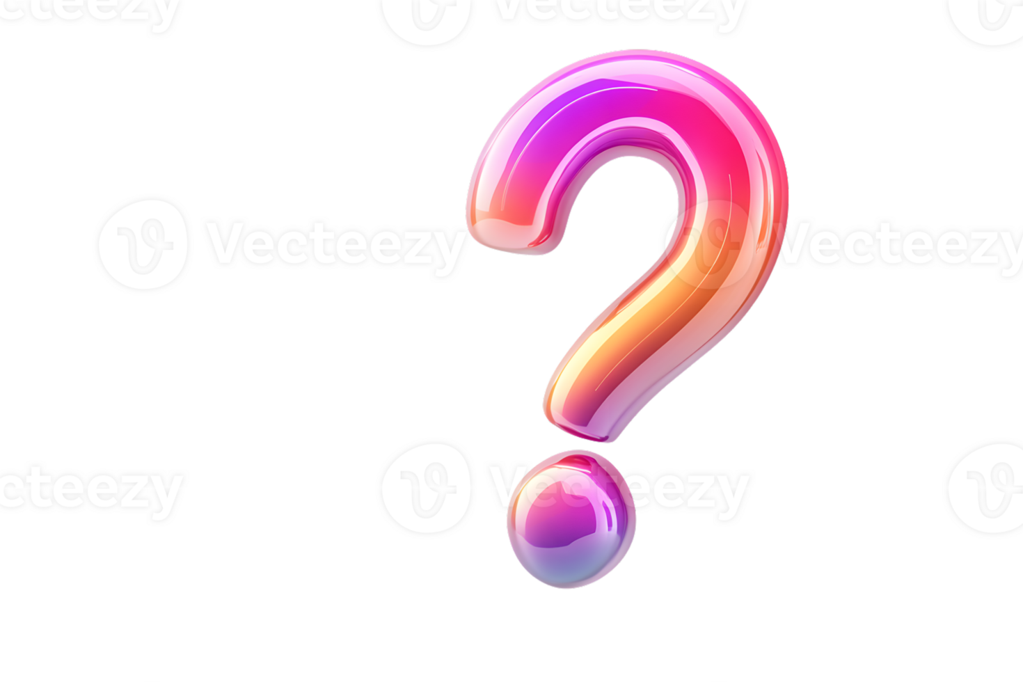 Vibrant Question Mark with Gradient Colors Perfect for Queries Puzzles and CuriosityDriven png