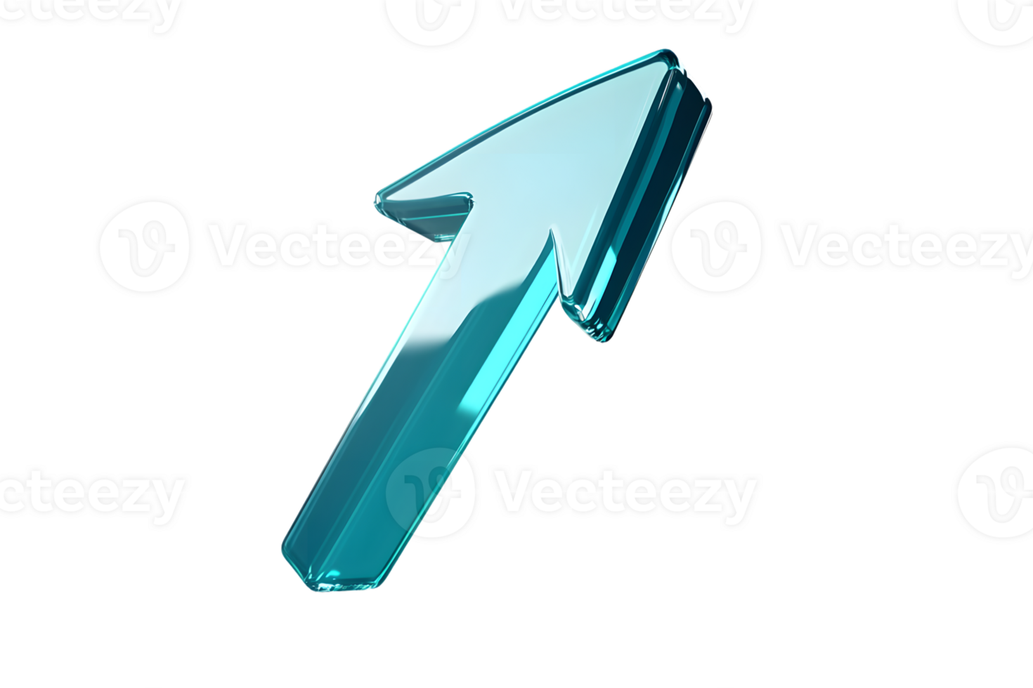 3D Rendered Glassy Blue Arrow Pointing Upwards Transparent Background Modern Design Element f png