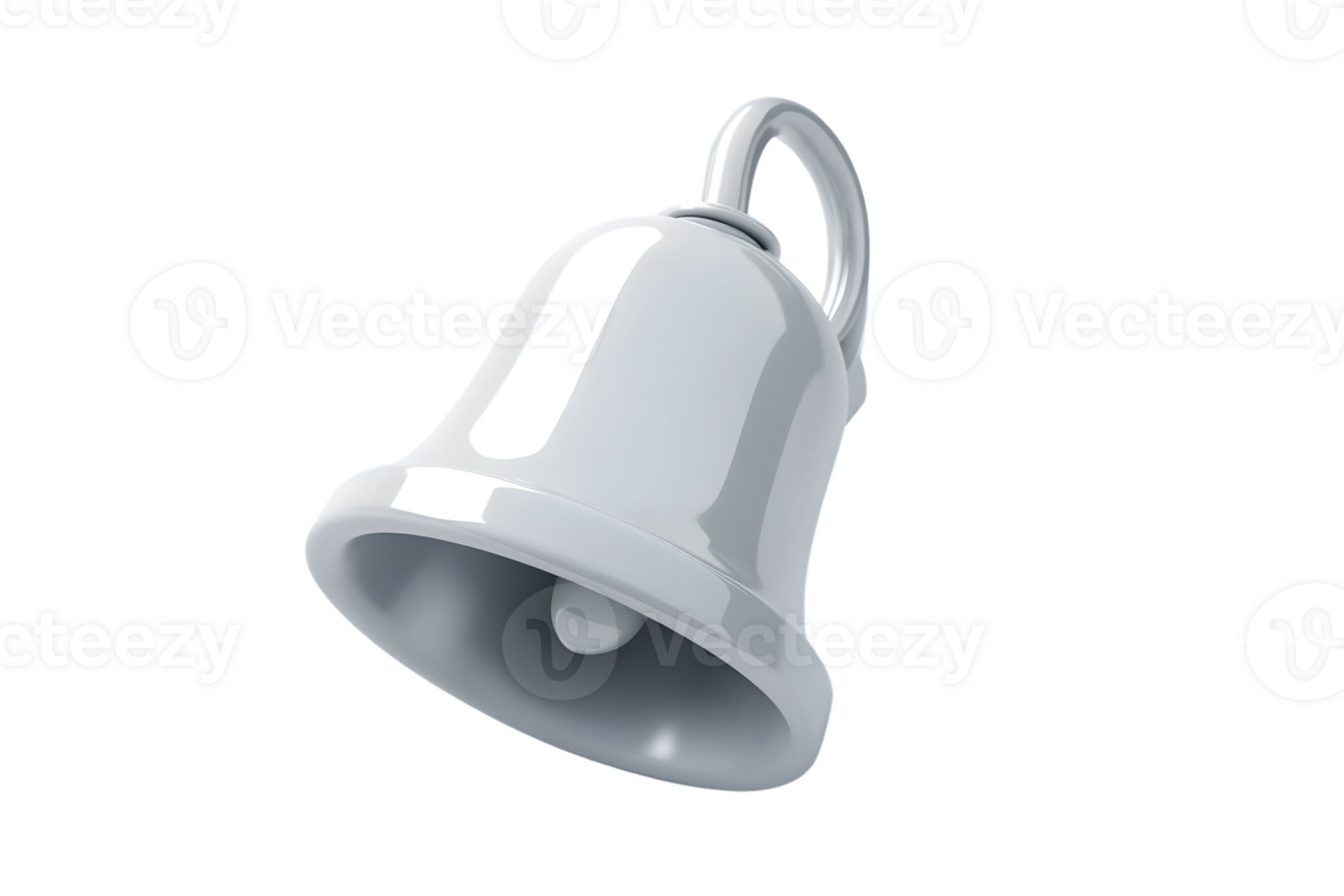 A sleek metallic bell with a reflective surface ideal for notifications alerts and symbolic png