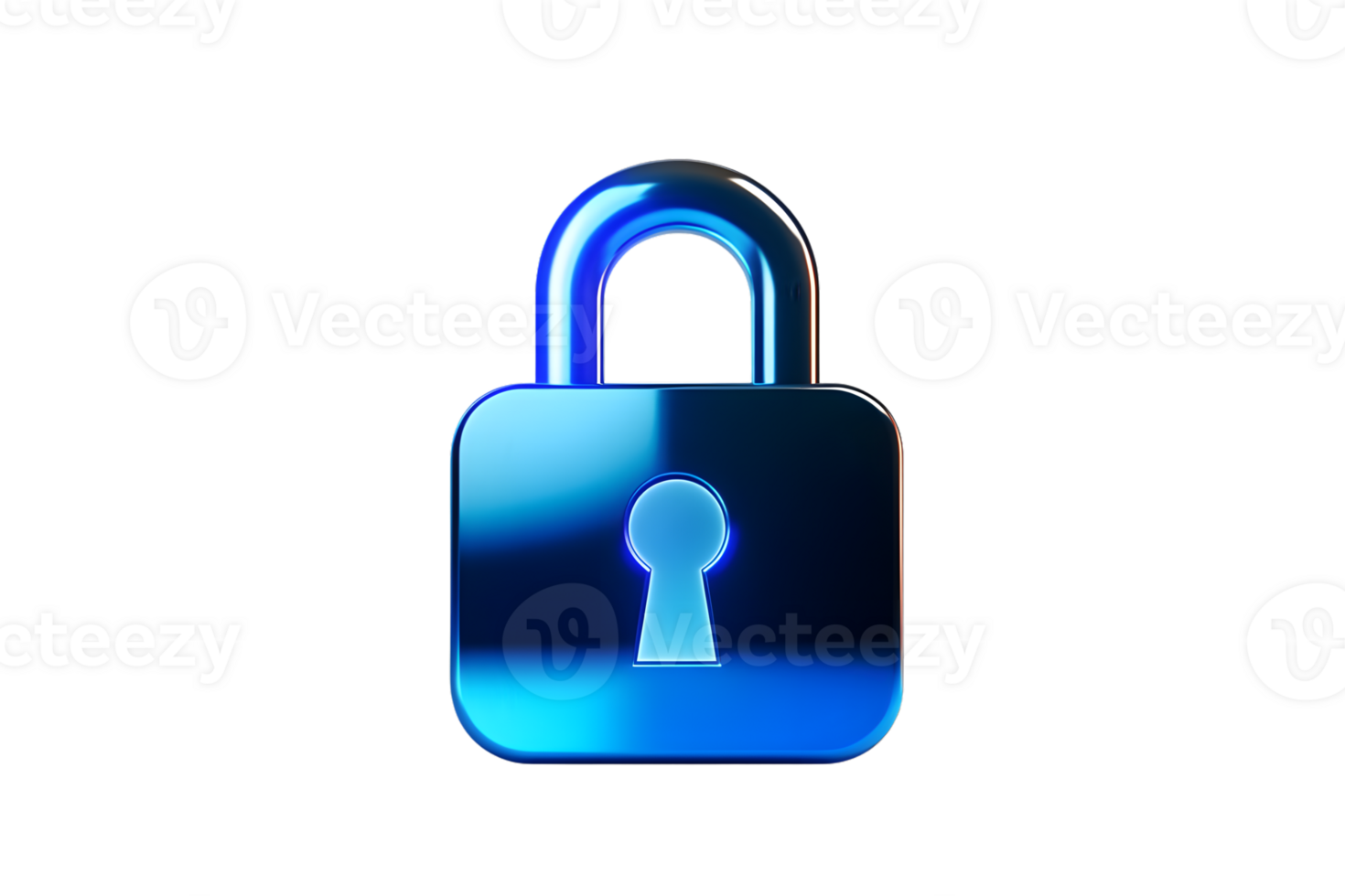 Secure Digital Lock Icon with Blue Gradient and Keyhole Design for Cybersecurity Concepts png