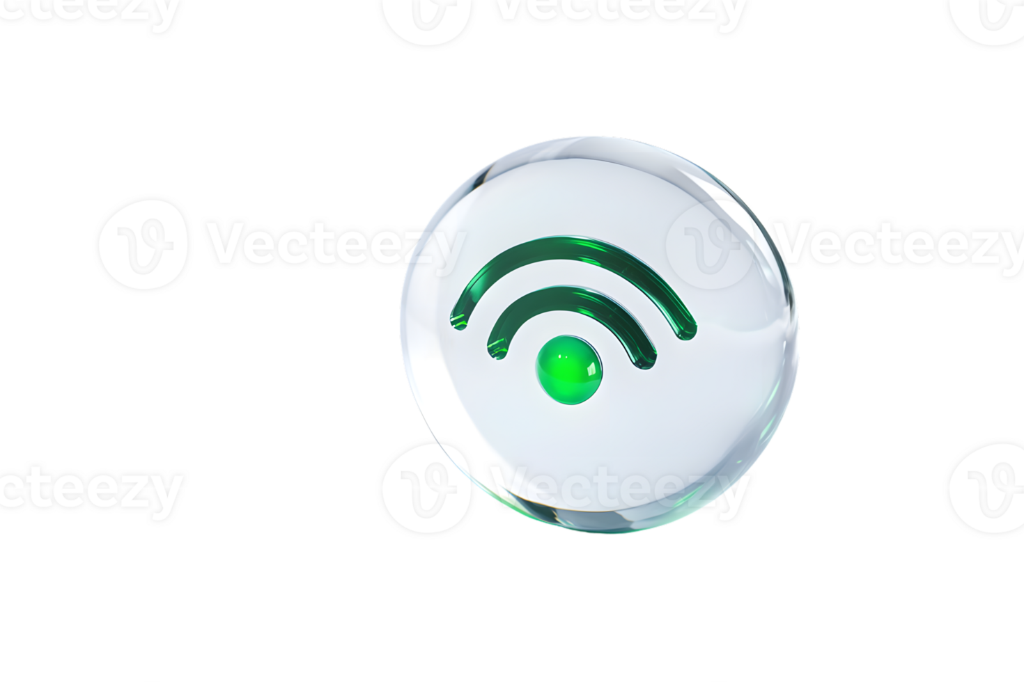 Crystal Ball with Green WiFi Symbol Modern Technology and Connectivity Icon png