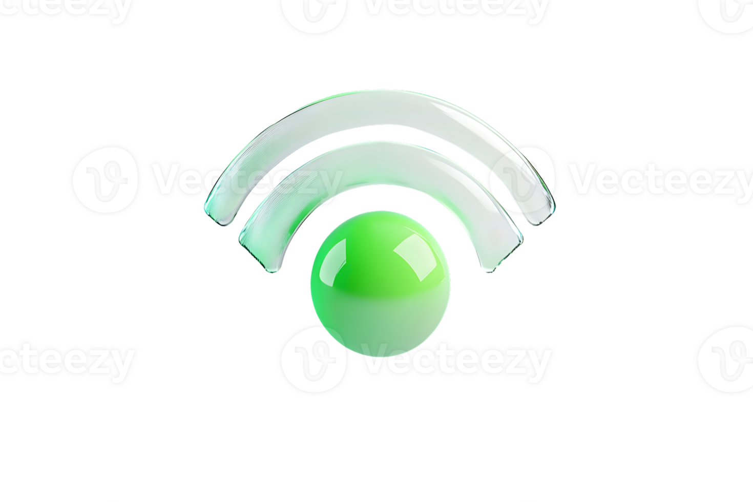 Glowing Green WiFi Symbol on Black Background Digital Connectivity Icon for Technology and Int png