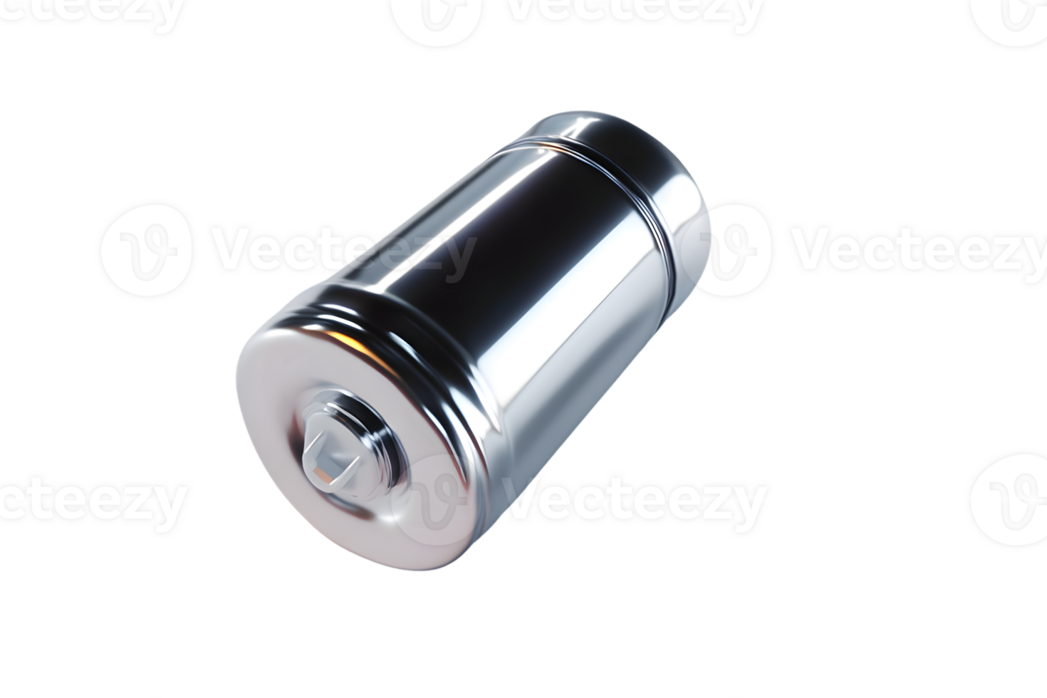 HighQuality 3D Render of a Shiny Metallic Cylinder with Screw Cap Ideal for Industrial Design png