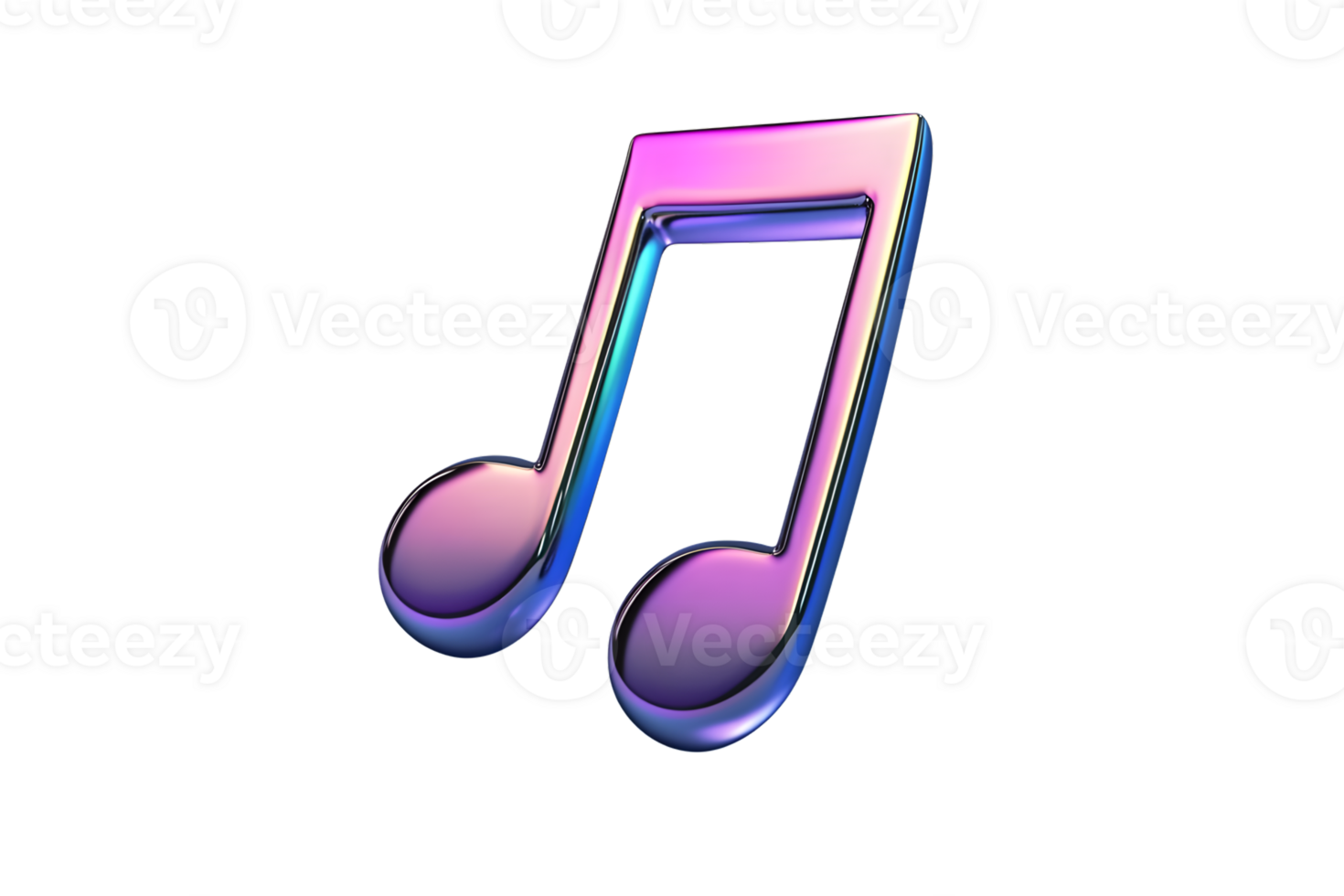 Shiny Music Note Icon with Gradient Colors for Design and Multimedia Projects png