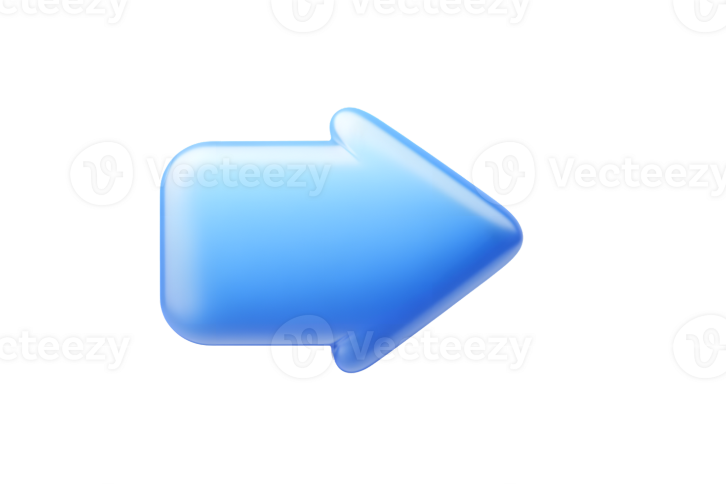 3D Blue Arrow Icon for Navigation and Directional Use in User Interfaces and Applications png
