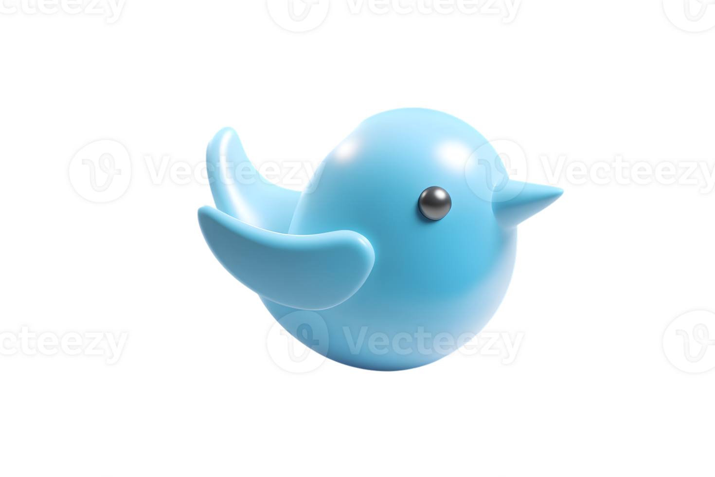 Stylized Blue Bird Icon with Smooth Curves and Modern Design for Digital Communication Concepts png