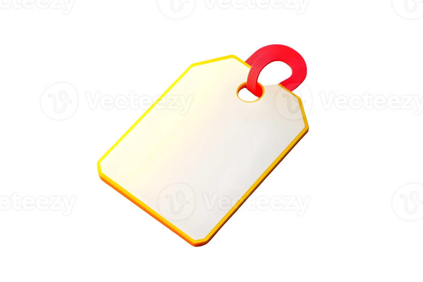 Blank Price Tag with Red String Ideal for Retail Sales and Marketing Graphic png