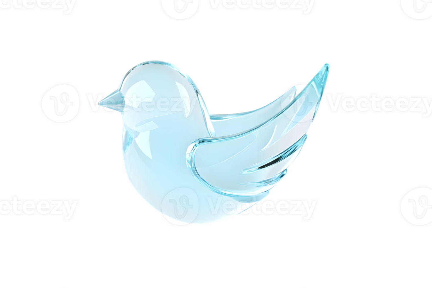 Crystal Bird Sculpture with Elegant Wings and Tail Transparent Glass Artwork for Decorative Pu png