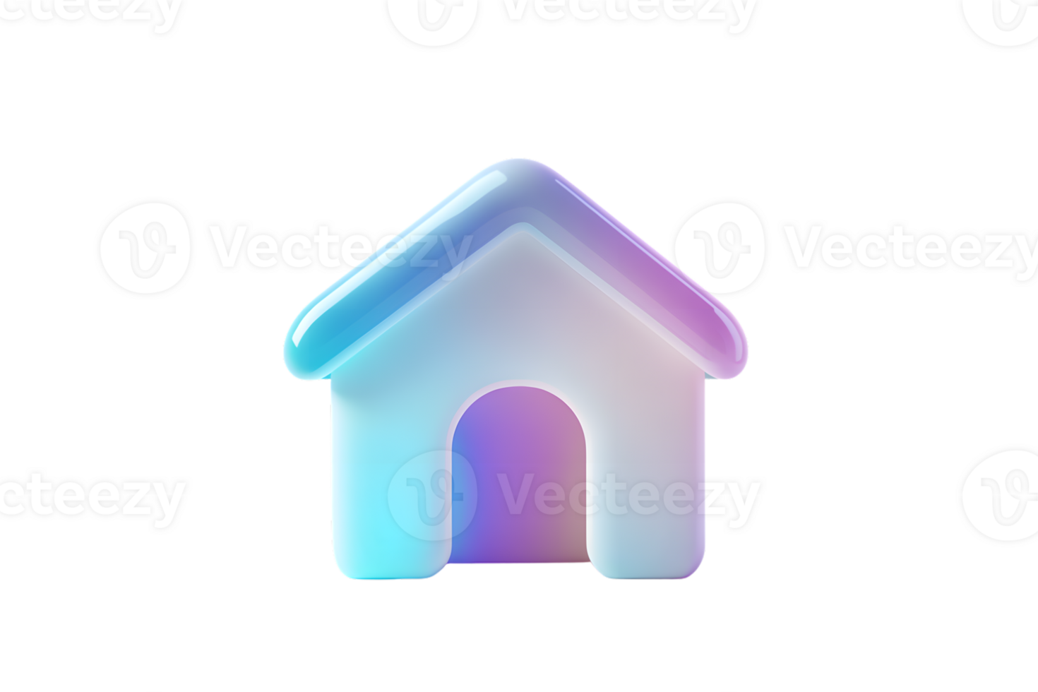 Glowing Abstract Home Icon with Gradient Colors for Digital Design and Applications png